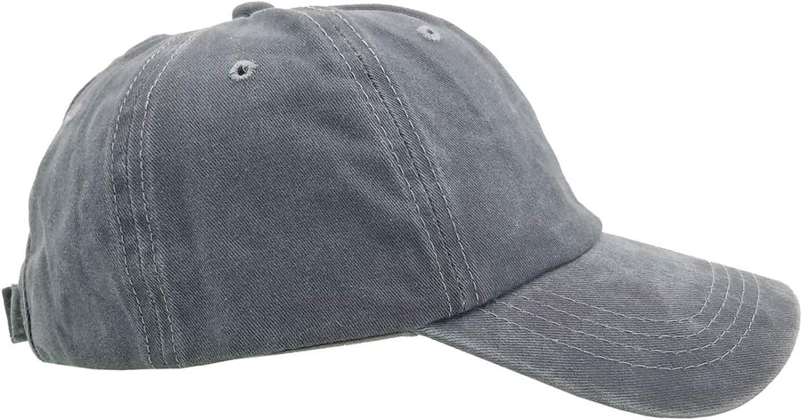 Ponytail Baseball Hat Distressed Retro Washed Womens Twill