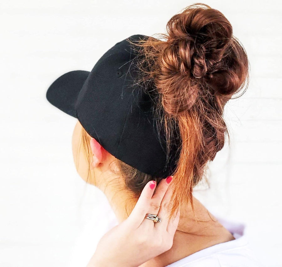 Ponytail Baseball Hat Distressed Retro Washed Womens Twill