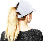 Ponytail Baseball Hat Distressed Retro Washed Womens Twill