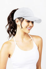 Ponytail Baseball Hat Distressed Retro Washed Womens Twill