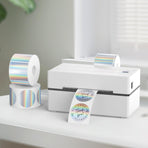 2 inch Round Holographic Thermal Sticker Labels, Waterproof & Rainbow Wave & Glitter Design, for Price/Name Tag, Barcode, DIY Custom Logo Design, Sliver(200Pcs/Roll)