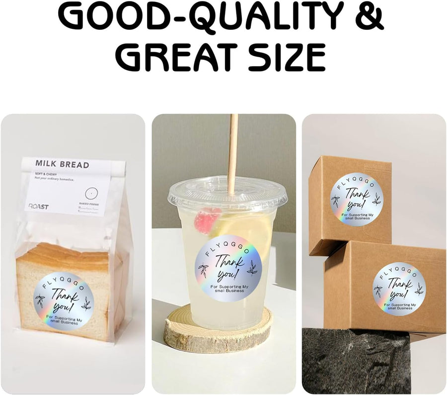 2 inch Round Holographic Thermal Sticker Labels, Waterproof & Rainbow Wave & Glitter Design, for Price/Name Tag, Barcode, DIY Custom Logo Design, Sliver(200Pcs/Roll)