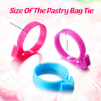 120 Pieces Icing Bag Ties Silicone Decoration Piping Bag Ties for Cupcakes Cookies and Pastry(Rosy, Blue, Purple)