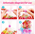 120 Pieces Icing Bag Ties Silicone Decoration Piping Bag Ties for Cupcakes Cookies and Pastry(Rosy, Blue, Purple)