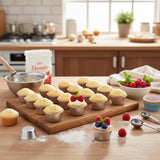 10 Pieces Individual Flan Molds Egg Tart Molds Pudding Cups Mini Chocolate Molten Pans Carbon Steel Cupcake Cake Cookie, Round Nonstick Popover Bakeware Tumblers(2.6 x 2 x 1.3 Inch) - Rear View