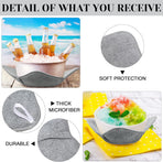 Microwave Bowl Cozy Holders for Hot Food Bowl Pot Plate in 2 Sizes Heat Proof Polyester Potholder Protector Food Soup for Bouillon(Gray,4 Pieces)