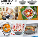 Microwave Bowl Cozy Holders for Hot Food Bowl Pot Plate in 2 Sizes Heat Proof Polyester Potholder Protector Food Soup for Bouillon(Gray,4 Pieces)