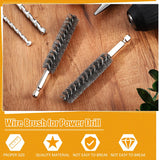 Stainless Steel Bore Brush Stainless Steel Bristles Wire Brush for Power Drill with Hex Shank Handle (0.8 cm, 1 cm, 1.2 cm, 1.5 cm, 1.7 cm, 1.9 cm, 6 Pcs) - Top-Down View