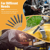 Stainless Steel Bore Brush Stainless Steel Bristles Wire Brush for Power Drill with Hex Shank Handle (0.8 cm, 1 cm, 1.2 cm, 1.5 cm, 1.7 cm, 1.9 cm, 6 Pcs) - Rear View