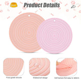 2 Pieces Silicone Pet Food Mat Pet Feeding Mat for Dog and Cat Food Bowl Placemat Preventing Food and Water Overflow Suitable for Medium and Small Pet, 9.5 x 9.5 Inch and 7.1 x 7.1 Inch (Pink)