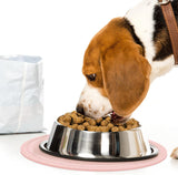 2 Pieces Silicone Pet Food Mat Pet Feeding Mat for Dog and Cat Food Bowl Placemat Preventing Food and Water Overflow Suitable for Medium and Small Pet, 9.5 x 9.5 Inch and 7.1 x 7.1 Inch (Pink)