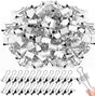 100 Pack 0. 75in/19mm White Metal Binder Clips Bulk Medium Reusable Fold Back Binder Clips Paper Clamps Spring Steel Sturdy for Home Office School Supplies