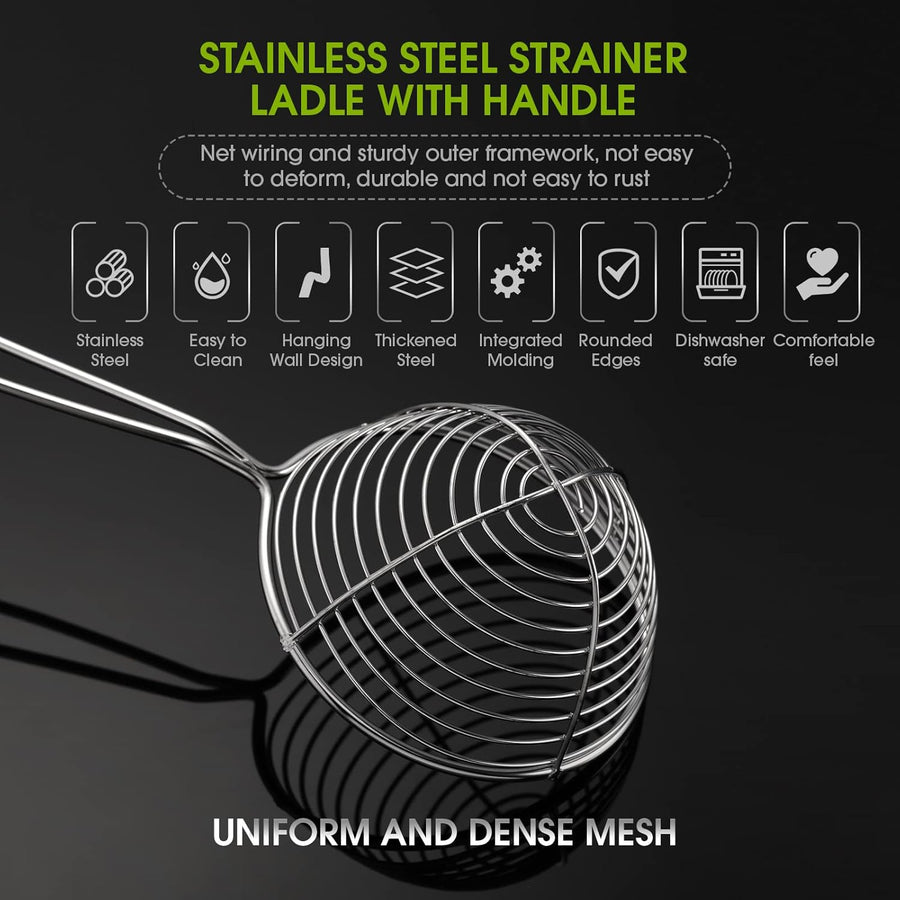 8 Pieces Hot Pot Strainer Scoops, Stainless Steel Hot Pot Strainer Spoons 2. 5 Inch Mini Mesh Skimmer Spoon Asian Ladle with Handle for Home, Black