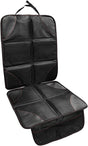 Car Seat Protection Pad, Waterproof 600D Fabric Auto Seat Cover with Thick Padding & Storage Pockets, Anti-Slip Large Protective Cover Mat for Most Vehicle Front Seats (Black & Red)