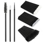 300pc Eyelash Extension Supplies Kit, 100pc Disposable Lip Wands, Mascara Brush Applicators, Micro Swabs for Eyebrow, Eyelash Extension and Makeup Kits (Black)