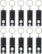 10 Pack Mini LED Keychain Flashlight 12 Lumen Portable Ultra Bright Light Battery Powered Flat Black Torch for EDC Outdoor Camping Hiking and Emergency Lighting (Batteries Included)
