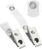 50 Pcs Metal Badge Clips with Grid Surface PVC Straps Double-Hole ID Badge Clips and Straps with Snap Heavy-Duty ID Strap Clips for Badge Name Tag for ID Card Holders