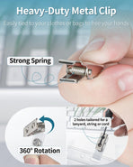 50 Pcs Metal Badge Clips with Grid Surface PVC Straps Double-Hole ID Badge Clips and Straps with Snap Heavy-Duty ID Strap Clips for Badge Name Tag for ID Card Holders