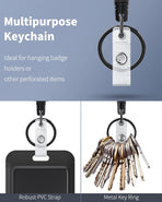 3 Pack Sliding Badge Holder Vertical Plastic Case and 2 Pack Retractable Keychain Badge Reel for up to 8 oz Hard Card Protector