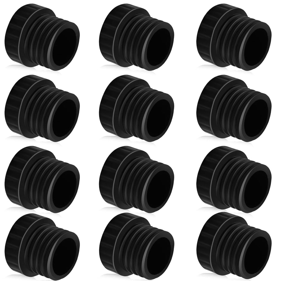 12Pcs Light Socket Covers, Safety Cap Plugs for String Lights, Protective Caps for Recessed/Standard Sockets (Black)