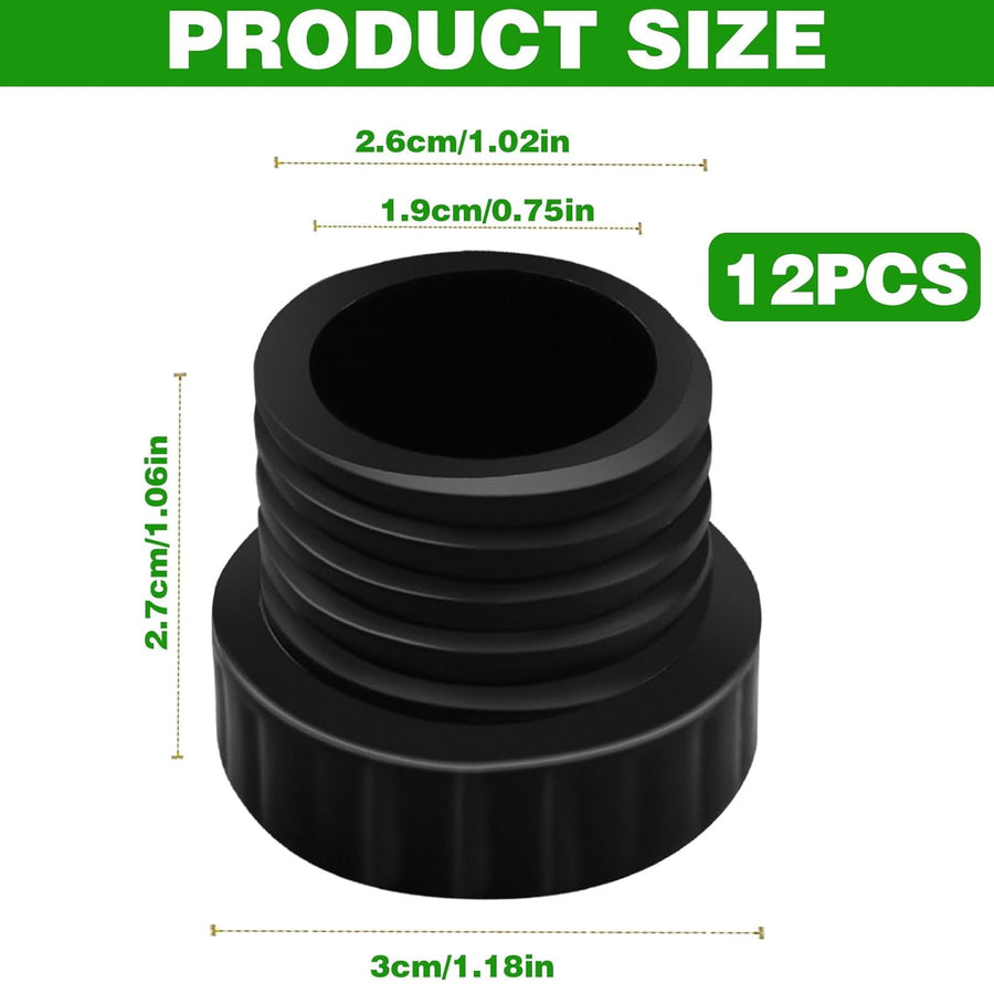 12Pcs Light Socket Covers, Safety Cap Plugs for String Lights, Protective Caps for Recessed/Standard Sockets (Black)