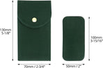 Luxury Velvet Watch Travel Case with Copper Buckle, Green, 13×7cm, Portable Double-Layer Protective Watch Bag for Men, 4 Pcs