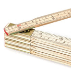 Folding Wood Rule, 6 FT 6 Inch Foldable Ruler with US and Metric Measurements for Carpenters