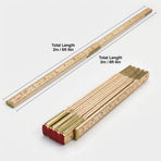 Folding Wood Rule, 6 FT 6 Inch Foldable Ruler with US and Metric Measurements for Carpenters