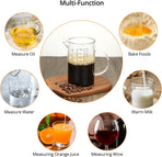 34OZ/1000ML Glass Measuring Cup (Ml/Oz/Cup), 4 Cups Multi-Purpose Kitchen Tool with V-Shaped Spout & Handle