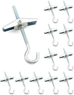 Ceiling Hooks, 12 Packs 3-9/16" Spring Toggle Wing Bolts Wall Fixing Heavy Duty Pothook for Hanging Plants, Swag Hooks Plant Hooks Toggle Hooks