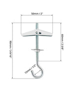 Ceiling Hooks, 12 Packs 3-9/16" Spring Toggle Wing Bolts Wall Fixing Heavy Duty Pothook for Hanging Plants, Swag Hooks Plant Hooks Toggle Hooks