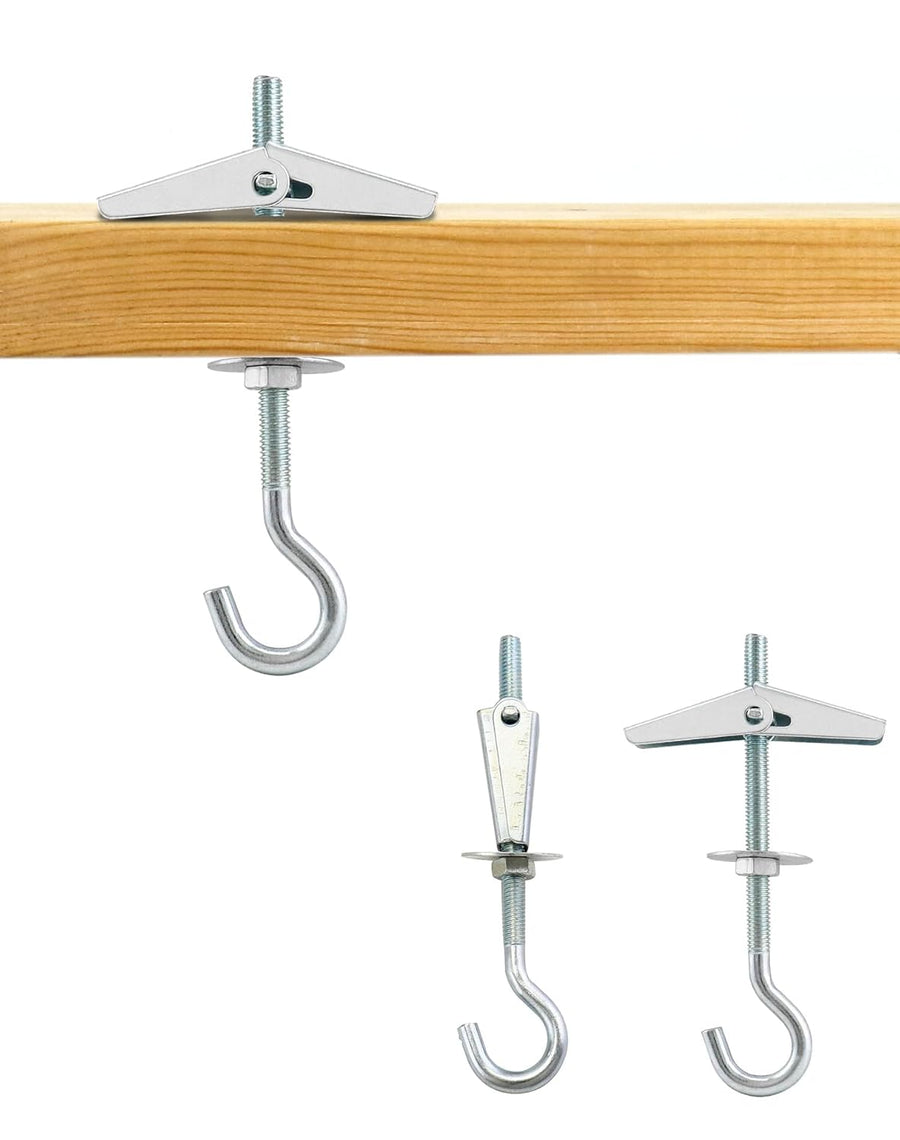 Ceiling Hooks, 12 Packs 3-9/16" Spring Toggle Wing Bolts Wall Fixing Heavy Duty Pothook for Hanging Plants, Swag Hooks Plant Hooks Toggle Hooks