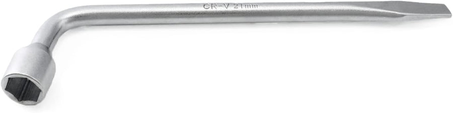 Car Spare Tire Lug Wrench for Jack, 13/16" High Carbon Steel L-shaped Tire Replacement Tool L Type Strong Hexagon Slotted End Socket Wrench