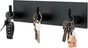 Magnetic Key Holder Wall Mount, Metal Adhesive Key Hanger with 3 Hooks, No Drilling, 2 Mount Options, Black, Small