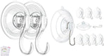 2 Pcs Large Suction Cup Hooks and 10 Pcs Large Suction Cup with Metal Hooks