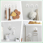2 Pcs Large Suction Cup Hooks and 10 Pcs Large Suction Cup with Metal Hooks