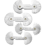 4 Pack Radius Gauge Set, Precision Stainless Steel Measurement Tool for Convex & Concave Surfaces, R0.3-1.5mm/ R1-6.5mm/ R7-14.5mm/ R15-25mm