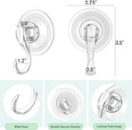 2 Pcs Large Suction Cup Hooks 12 Pcs Small Suction Cup with Metal Hooks