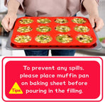 12 Cups Silicone Muffin Pan - Nonstick Cupcake Pan 1 Pack Regular Size Silicone Mold for Baking
