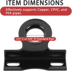 (Pack of 10)  Metal Made Pipe Stay Hanger for 3/8 Inch IP Standard Pipe or 1/2 Inch Copper, CPVC & PEX Pipes - Universal Pipe Support Bracket,(ACC011)