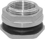 1" Female Bulkhead Water Tank Connector Stainless Steel Thru-bulk Fitting