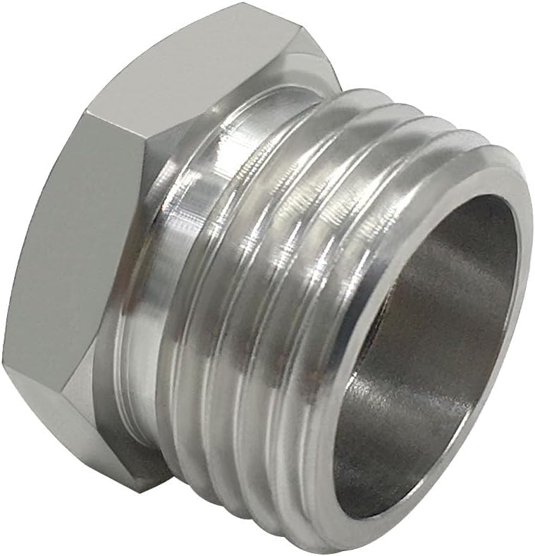 Stainless Steel 3/8 Compression Female Thread(I.D:0.512") to 3/4 Male Garden Hose Threaded(O.D:1.06") Adapter Hex Bushing(Pls check size chart!)