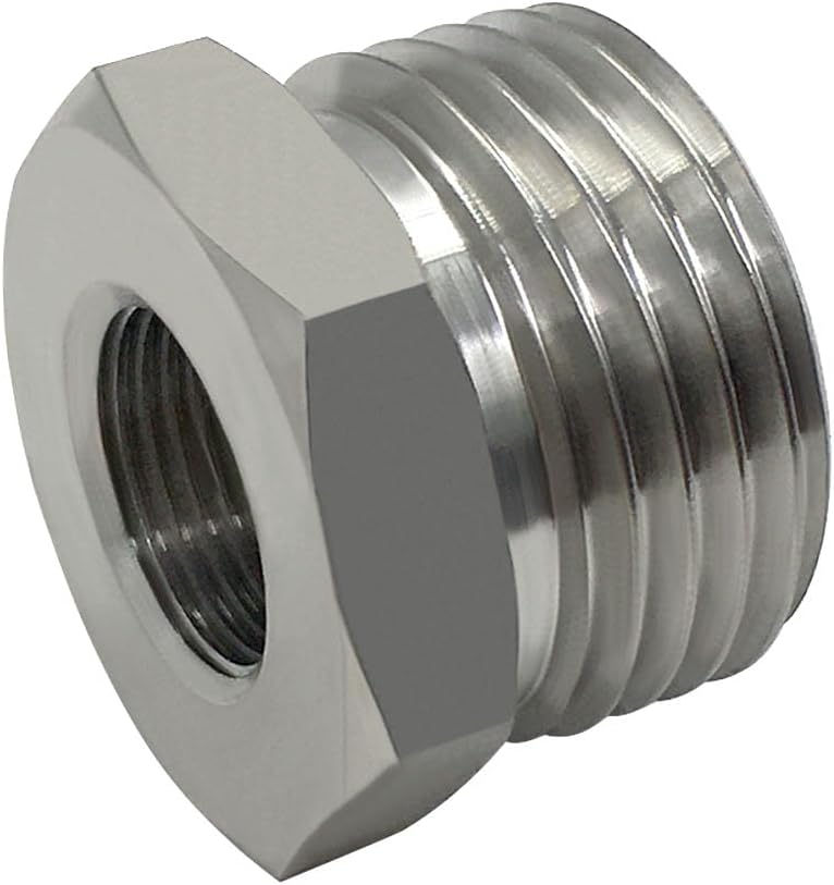Stainless Steel 3/8 Compression Female Thread(I.D:0.512") to 3/4 Male Garden Hose Threaded(O.D:1.06") Adapter Hex Bushing(Pls check size chart!)