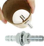 3/8" Hose Barb Thru-Bulk Bulkhead Straight Hex Union Stainless Steel Fitting