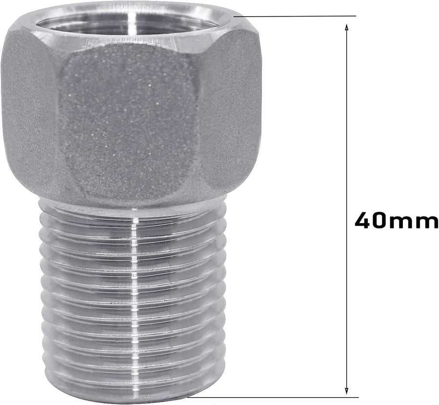 1/2" Female to 1/2" Male Extension Pipe Nipple Connector, Stainless Steel Pipe Longer Fitting Adapter 1.57" Length (40 mm)