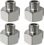 Brass Water Line Adapter 1/2" Female to 3/8" Male Reducer Hose Pipe Compression Fitting Kitchen Bathroom Faucet Supply Hose, Stop Valve Adapter, Pipe Connector With Rubber Washer(Pack of 4)