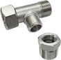 Brass Angle Stop Add-A-Tee Valve Compression Tee 3/8 Comp. Inlet by 3/8 Outlet with 1/2 Male G to 3/8 Female Comp Adapter