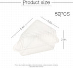 Thickened Extra Large 50Pcs Cake Slice Containers,4.4 Inch Pie Slice Containers For 6”-8” Diameter Cake or Pie Slices,Cheesecake Containers,Plastic Boxes for Take Out Packaging