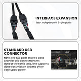 2Pcs Motherboard 9 Pin USB 2.0 to Dual 9 Pin Extension Splitter, USB 2.0 Header Splitter Nylon Braided Cable for PC Computer Internal Motherboard USB Hub, Black - Rear View