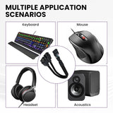 2Pcs Motherboard 9 Pin USB 2.0 to Dual 9 Pin Extension Splitter, USB 2.0 Header Splitter Nylon Braided Cable for PC Computer Internal Motherboard USB Hub, Black